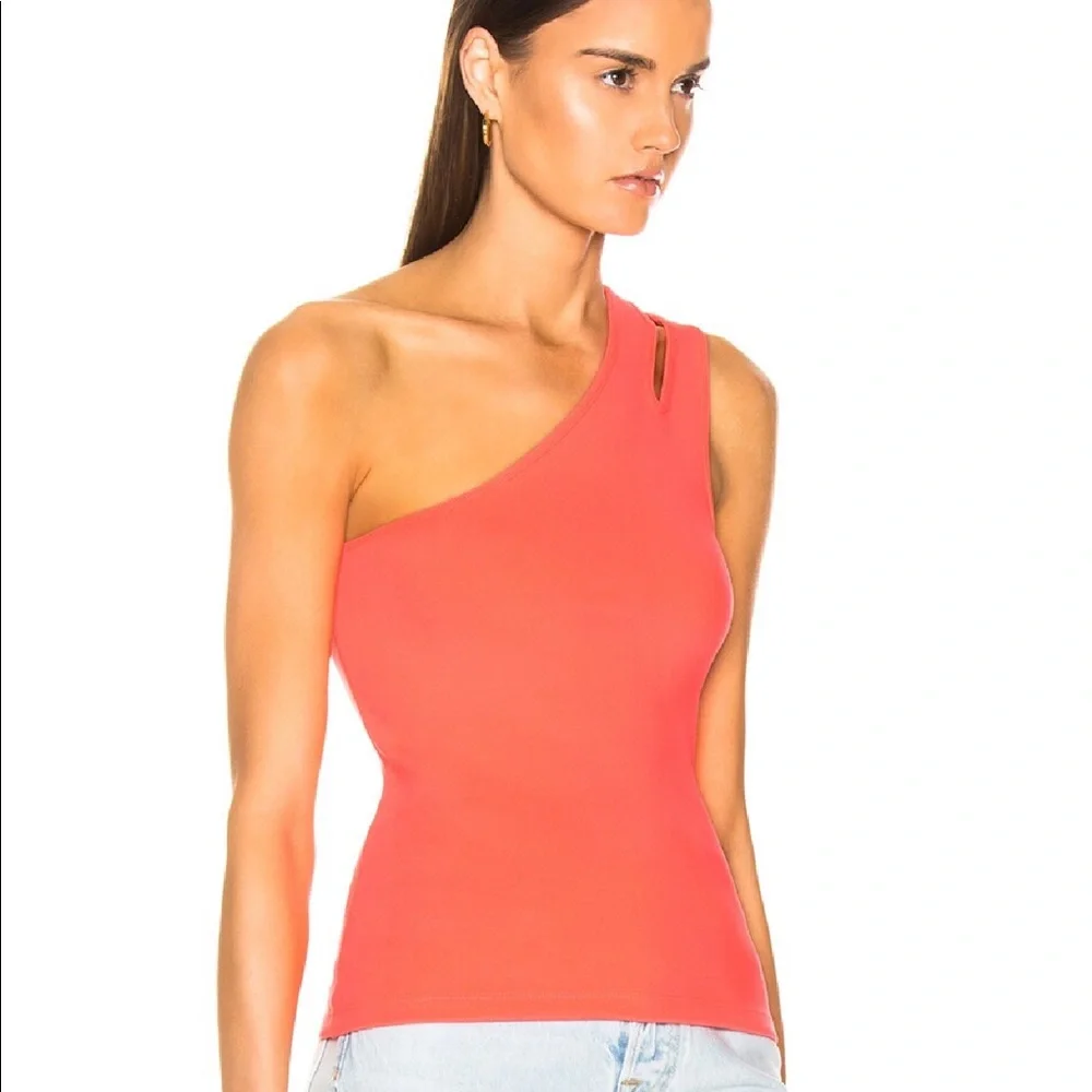 NWT Sleek Rib Asymmetric Tank Top by T BY ALEXANDER WANG - Picture 2 of 5